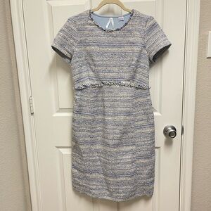 Seraphine Blue Boucle Maternity Career Dress